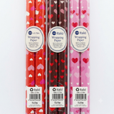 Heart Design Gift Wrapping Paper Roll 2 Pcs Set for Valentine's and Anniversaries