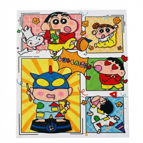 Shin-chan Diamond Painting Set 30x40cm canvas with colorful gems for DIY anime crystal art