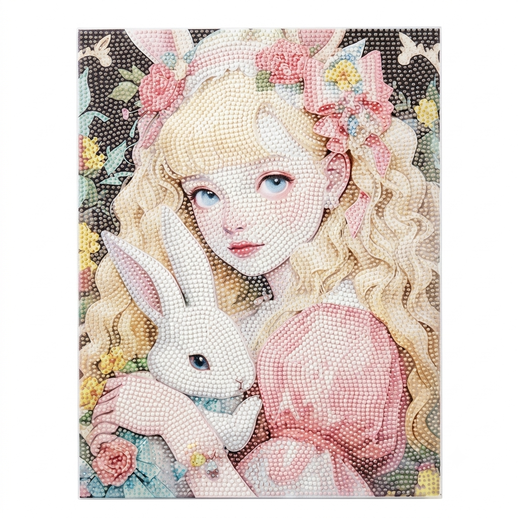 Girl Diamond Painting Set 30x40cm canvas with colorful gems for DIY crystal art