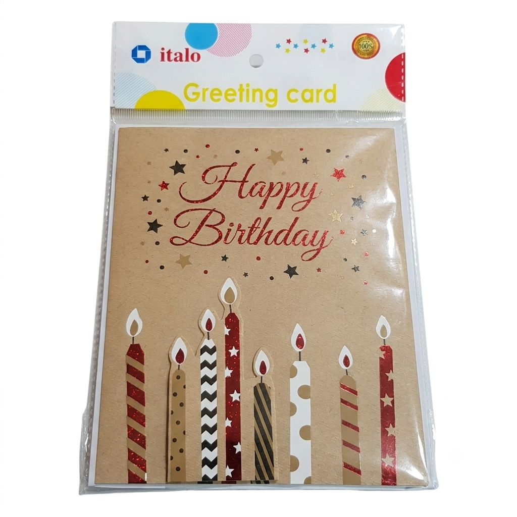 Auto-Play Music Birthday Gift Card that plays a song when opened, with blank interior and envelope