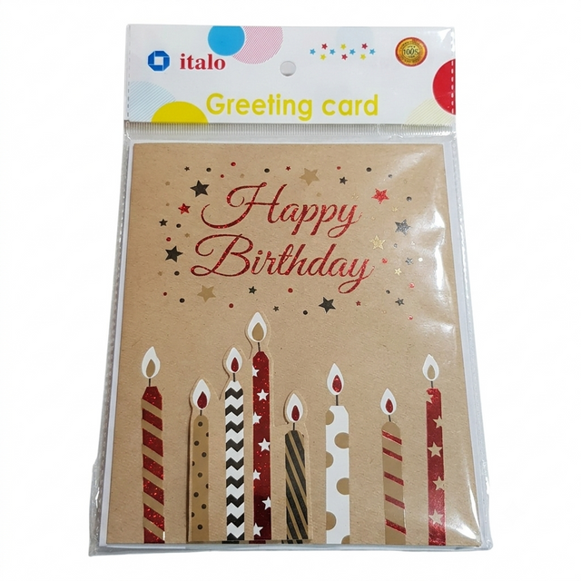 Auto-Play Music Birthday Gift Card that plays a song when opened, with blank interior and envelope