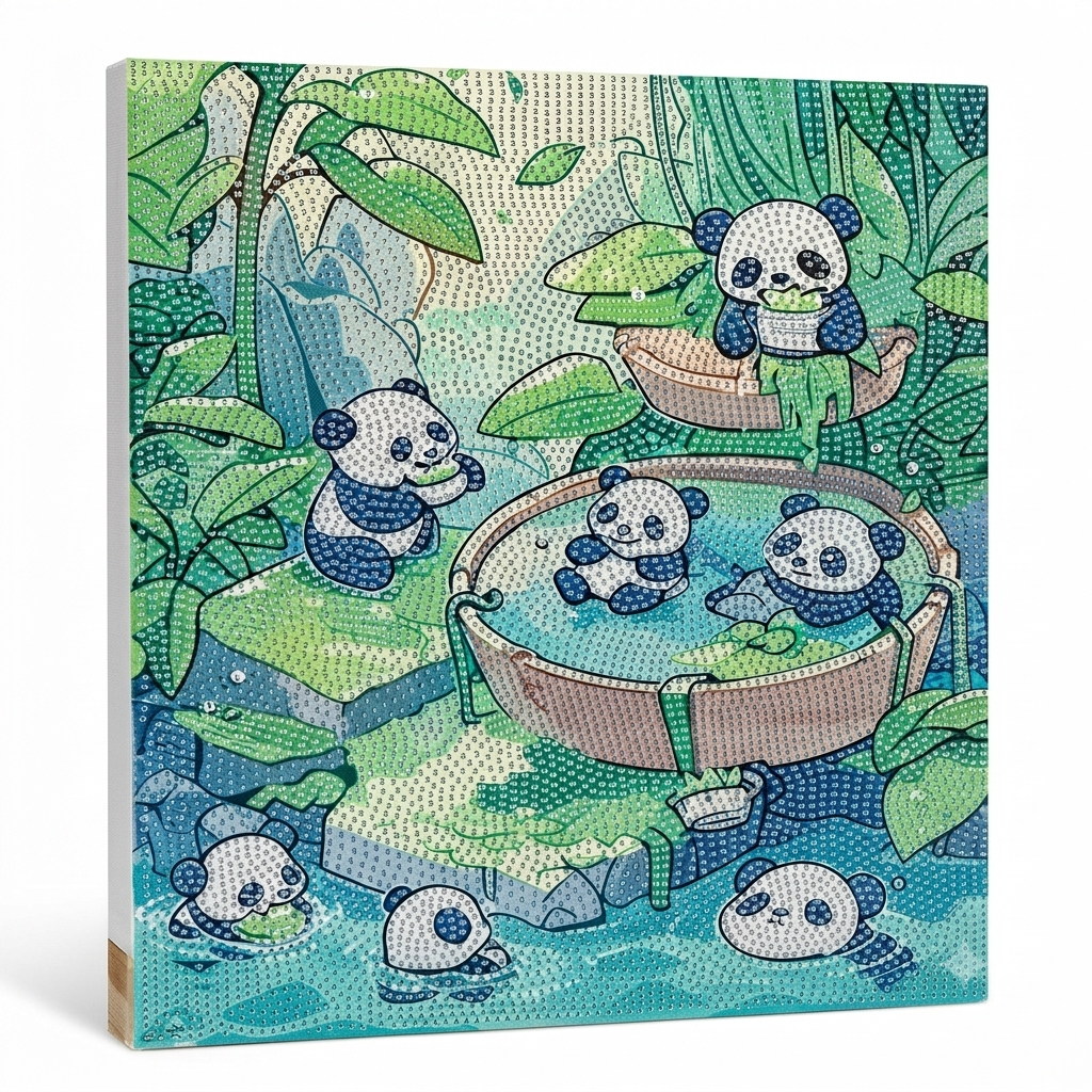 Panda Diamond Painting Set 30x40cm DIY Crystal Art Kit for Kids and Adults