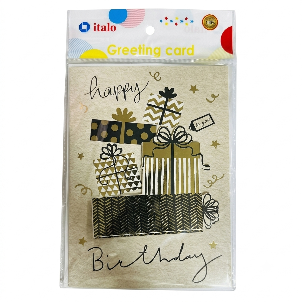 Happy Birthday Greeting Glitter Card Sparkling Birthday Card with Envelope