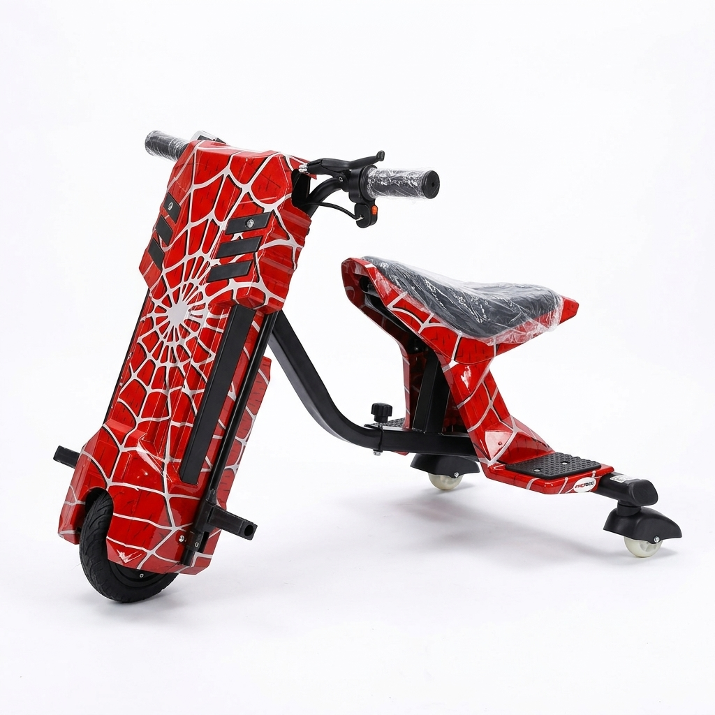 Electric Drift Scooter for Kids Red Web Edition 36V 250W Ride-On Trike with Helmet and Bluetooth