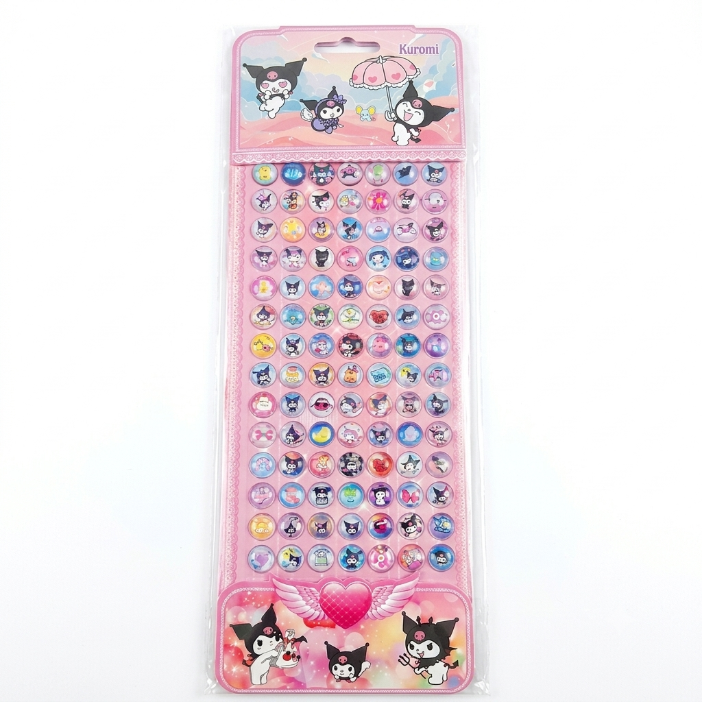 Kuromi 3D Puffy Stickers featuring raised Sanrio character designs for decorating planners and phone cases