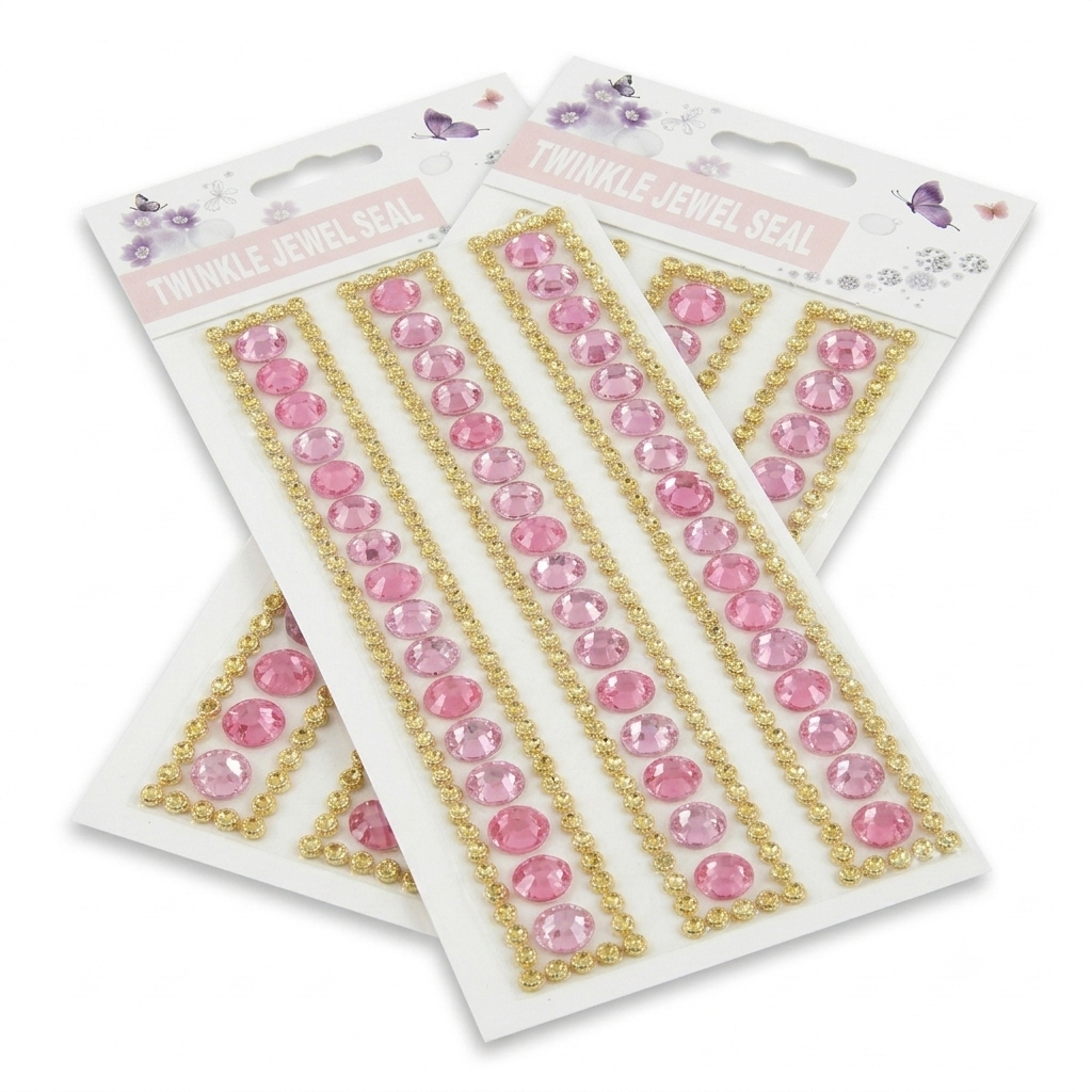 Decorative Crystal Stickers Assorted 2 Sheet Sold as Single