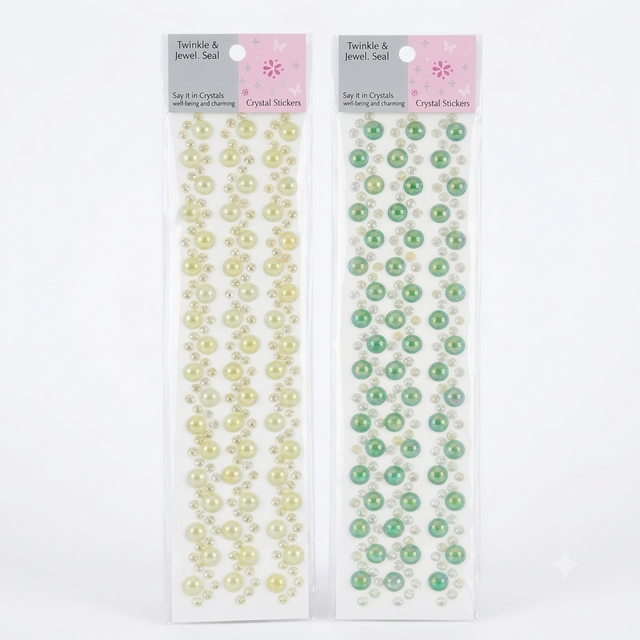 Assorted crystal stickers sheet featuring gemstone-shaped adhesive decorations for DIY crafts