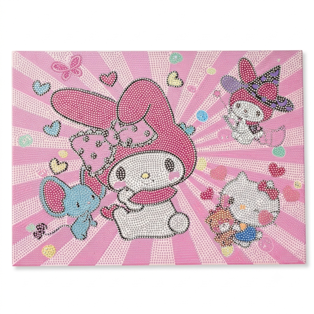 My Melody Diamond Painting Set 30x40cm canvas with colorful gems for DIY Sanrio crystal art