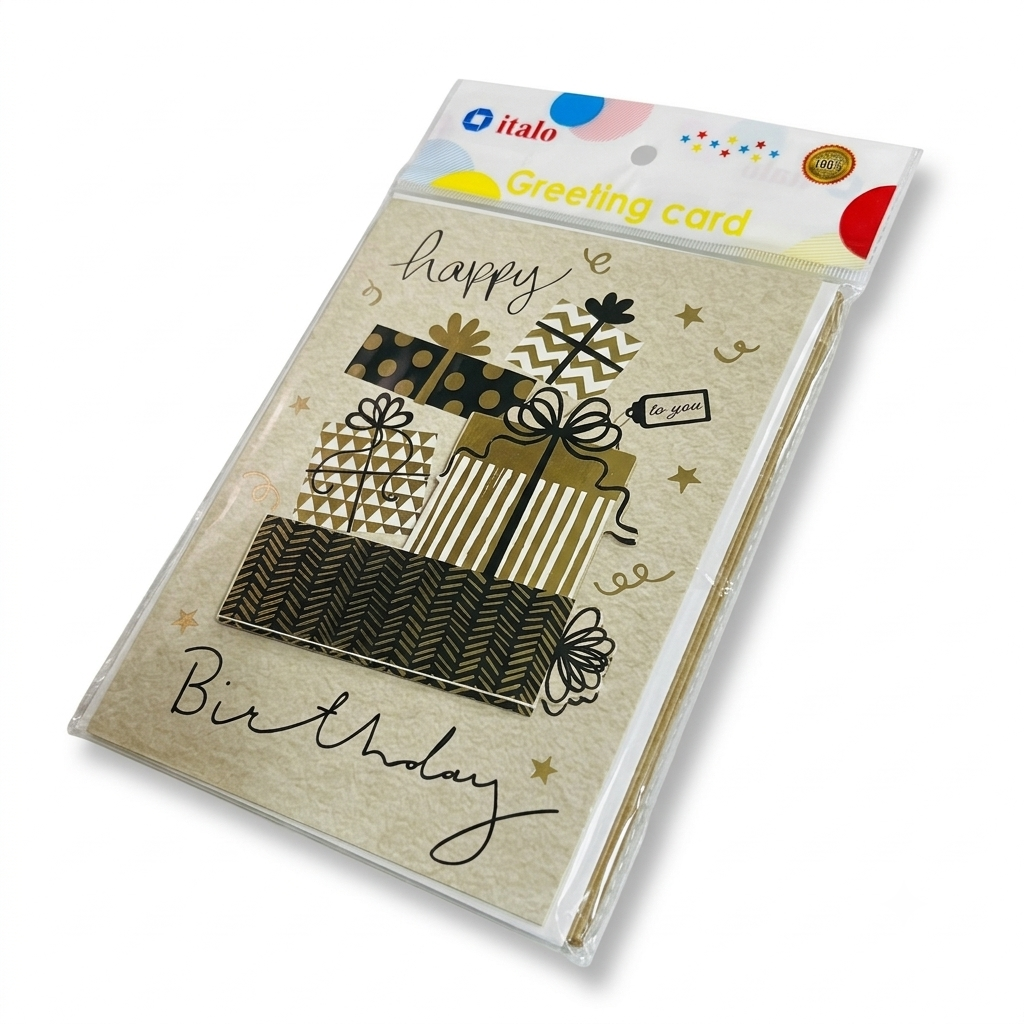Happy Birthday Greeting Glitter Card Sparkling Birthday Card with Envelope