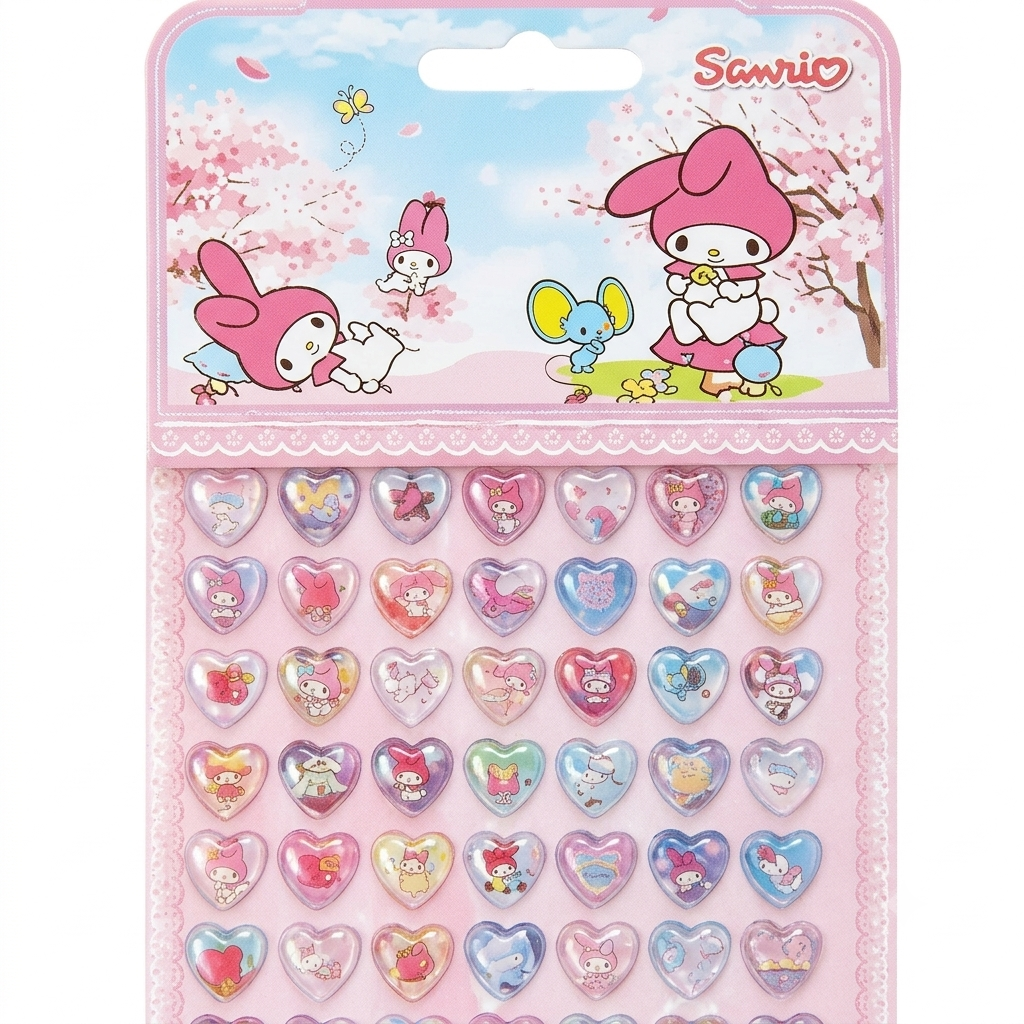 My Melody Heart 3D Puffy Stickers Sanrio Raised Decorative Stickers