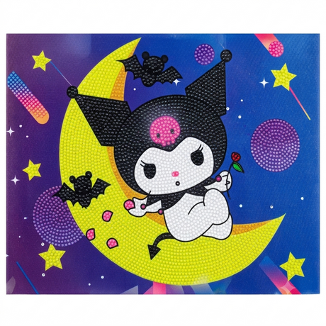 Kuromi Diamond Painting Set 30x40cm canvas with colorful gems for DIY Sanrio crystal art