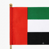 UAE Flag Stand Gold Desktop Flag Holder for Office and Home