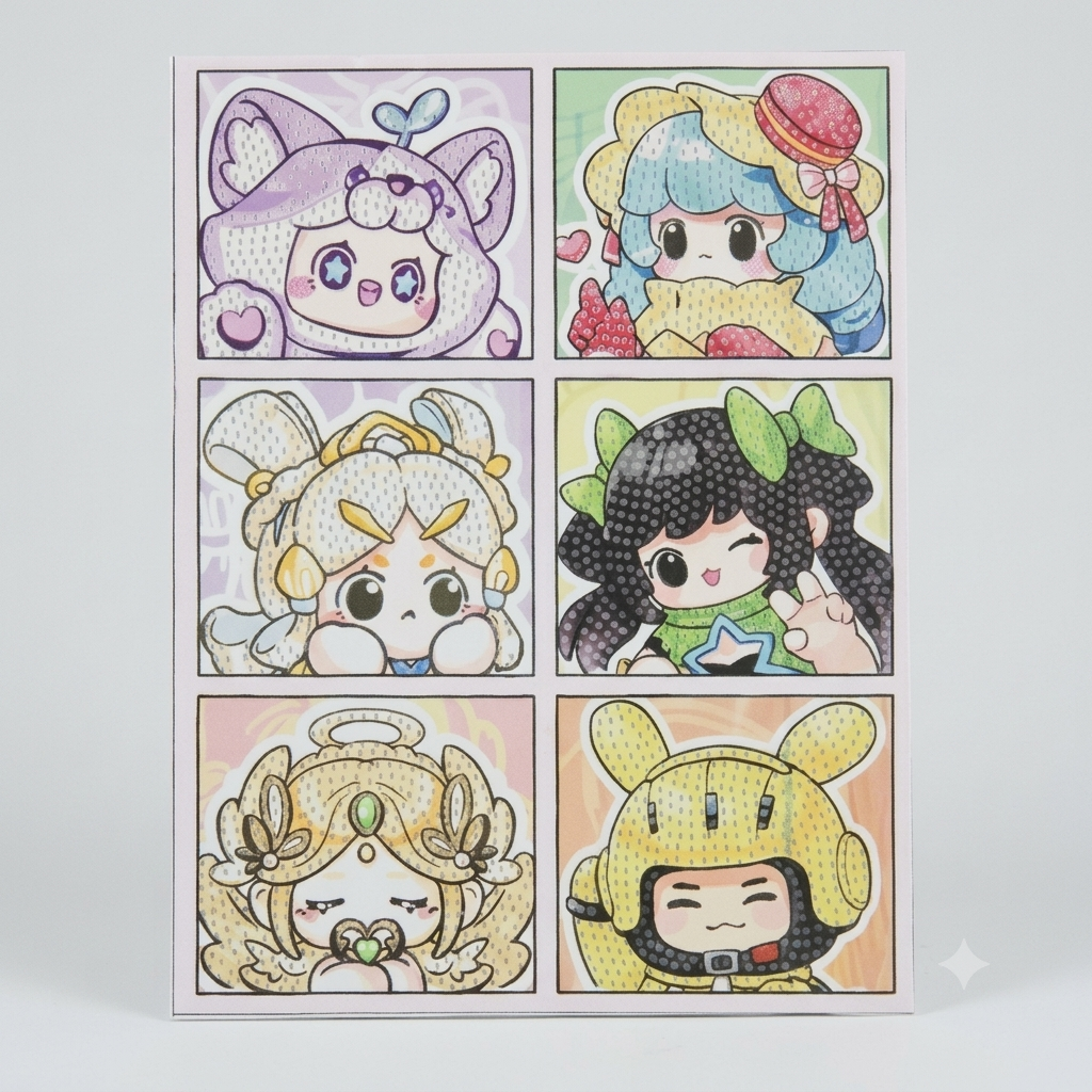 Cute Anime-Style Diamond Painting Set 23x30cm canvas with colorful gems for DIY crystal art