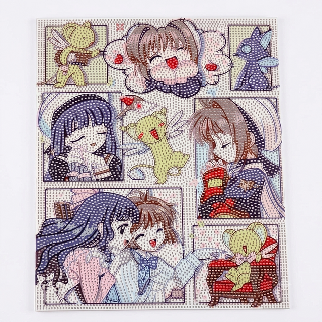 Cardcaptor Sakura Diamond Painting Set 30x40cm canvas with colorful gems for DIY anime crystal art