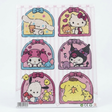 Six Sanrio Characters Diamond Painting Set 23x30cm canvas featuring Hello Kitty, My Melody, Kuromi, and more