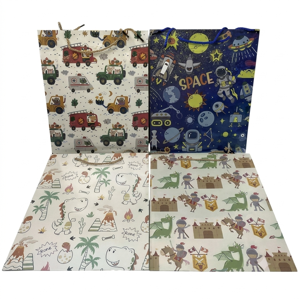 Gift Bag 18x23 cm assorted design sold as a single bag with handles