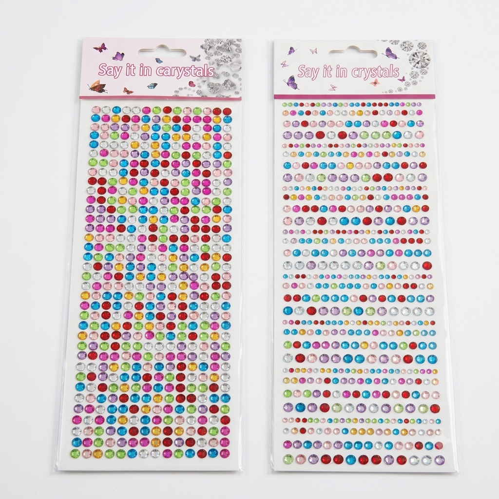 Crystal Stickers Assorted 2 Sheet Sold as Single