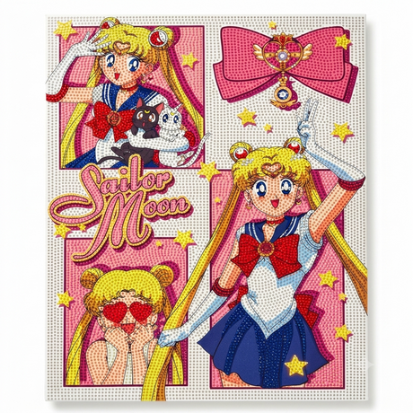 Sailor Moon Diamond Painting Set 30x40cm canvas with colorful gems for DIY anime crystal art