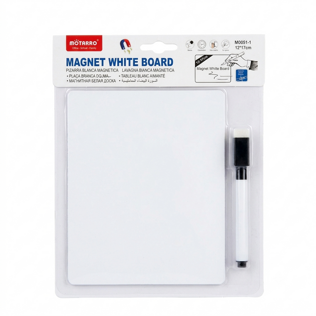Motarro Magnetic White Board 12x17cm mini dry erase board with marker for desk or fridge