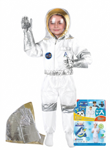 Astronaut Costume White 140cm Large Kids Space Suit for Pretend Play