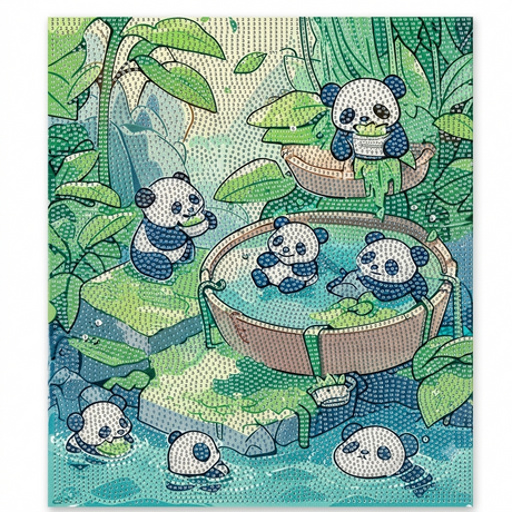 Panda Diamond Painting Set 30x40cm canvas with colorful gems for DIY animal crystal art