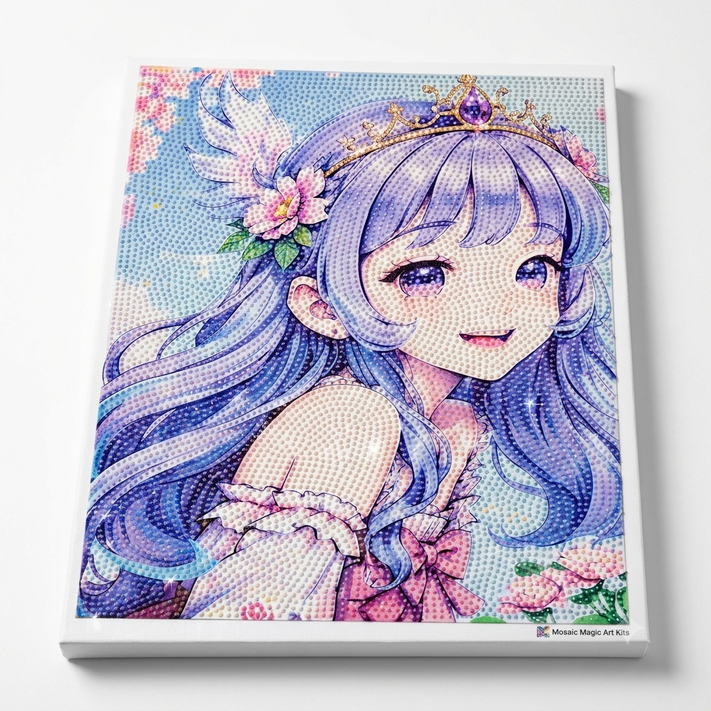 Cute Girl Diamond Painting Set 30x40cm DIY Crystal Art Kit for Kids and Adults