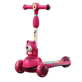 Adjustable Foldable Height Three-Wheel Kids' Scooter – Steel & Plastic Tricycle