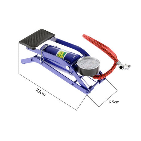 Single Cylinder Foot Pump with Pressure Gauge for Bicycle, Motorcycle & Sports Balls - product view 2