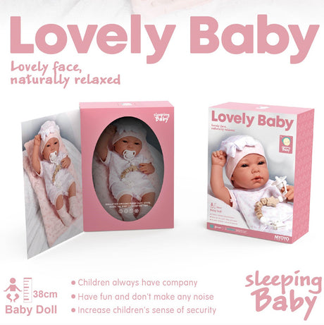 Sleeping Newborn Baby Doll Playset – 3 Assorted Designs - product view 2