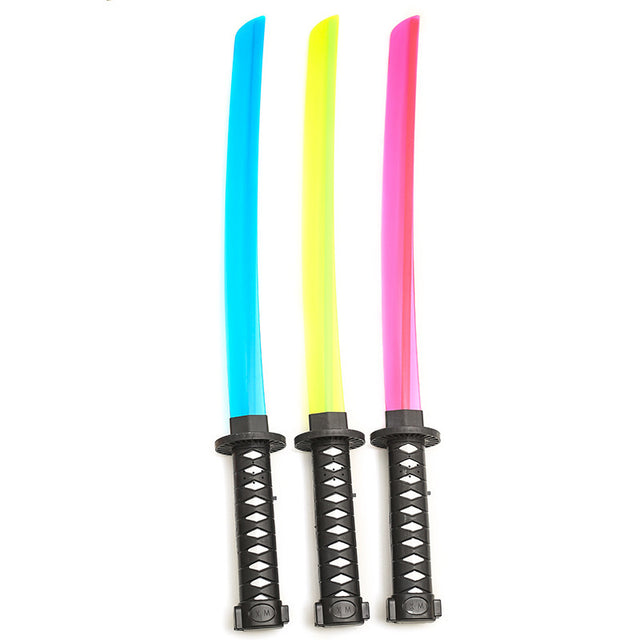 Light Up Sword with Music for Kids featuring flashing LED lights and sound effects, assorted designs