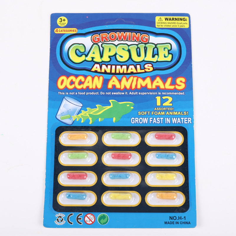12 Pcs Magic Grow Capsules Water Growing Ocean Animals Toys
