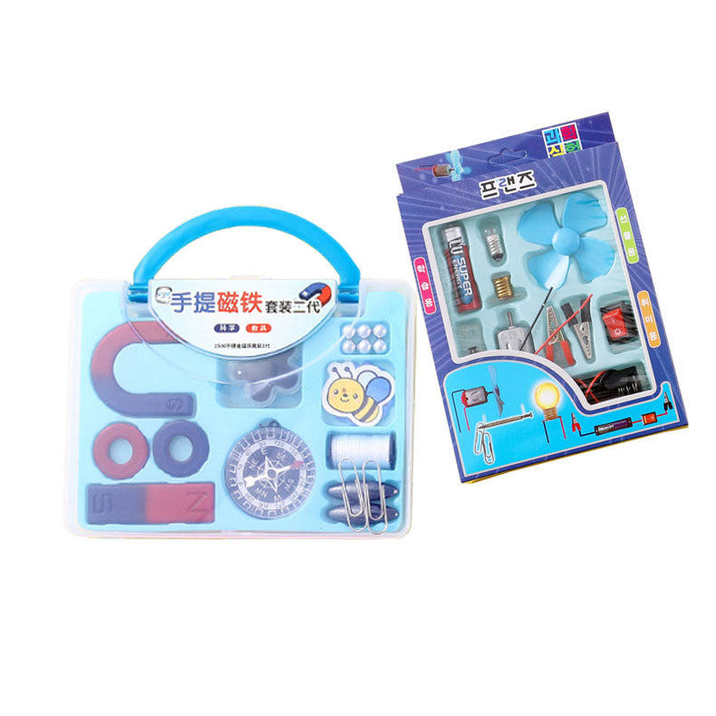 Educational Magnet Set with Compass science kit featuring various magnets for STEM learning