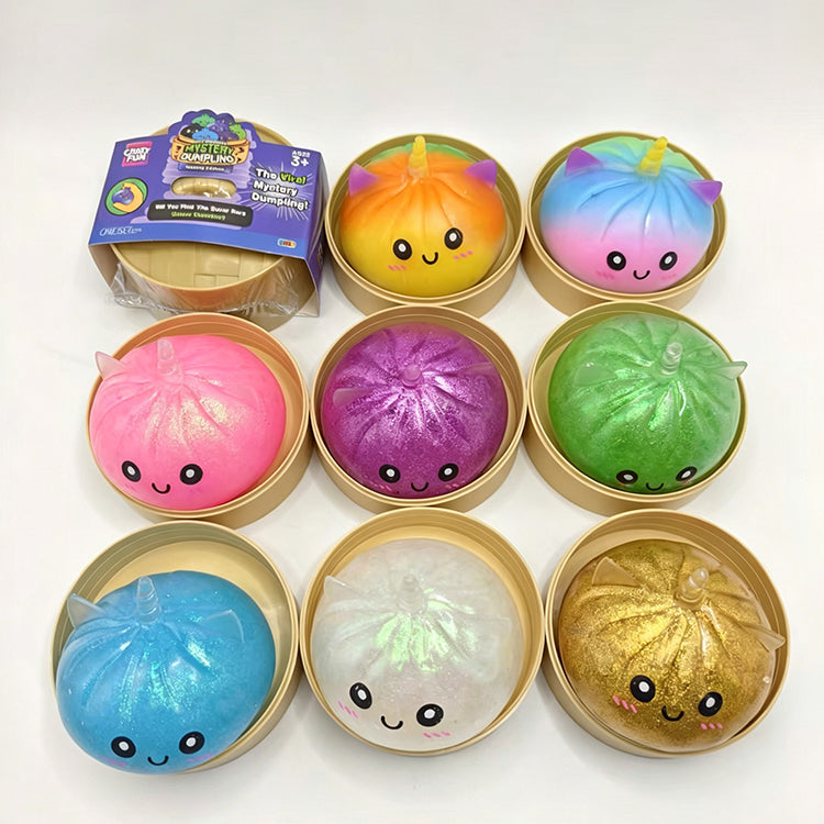 Unicorn Glitter Dumpling Squishy Toy
