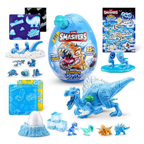 Smashers Mega Jurassic Light Up Ice Age - Roaring Woolly Mammoth Dino Egg with 25+ Slime, Fizz, and Glow Surprises - Assorted