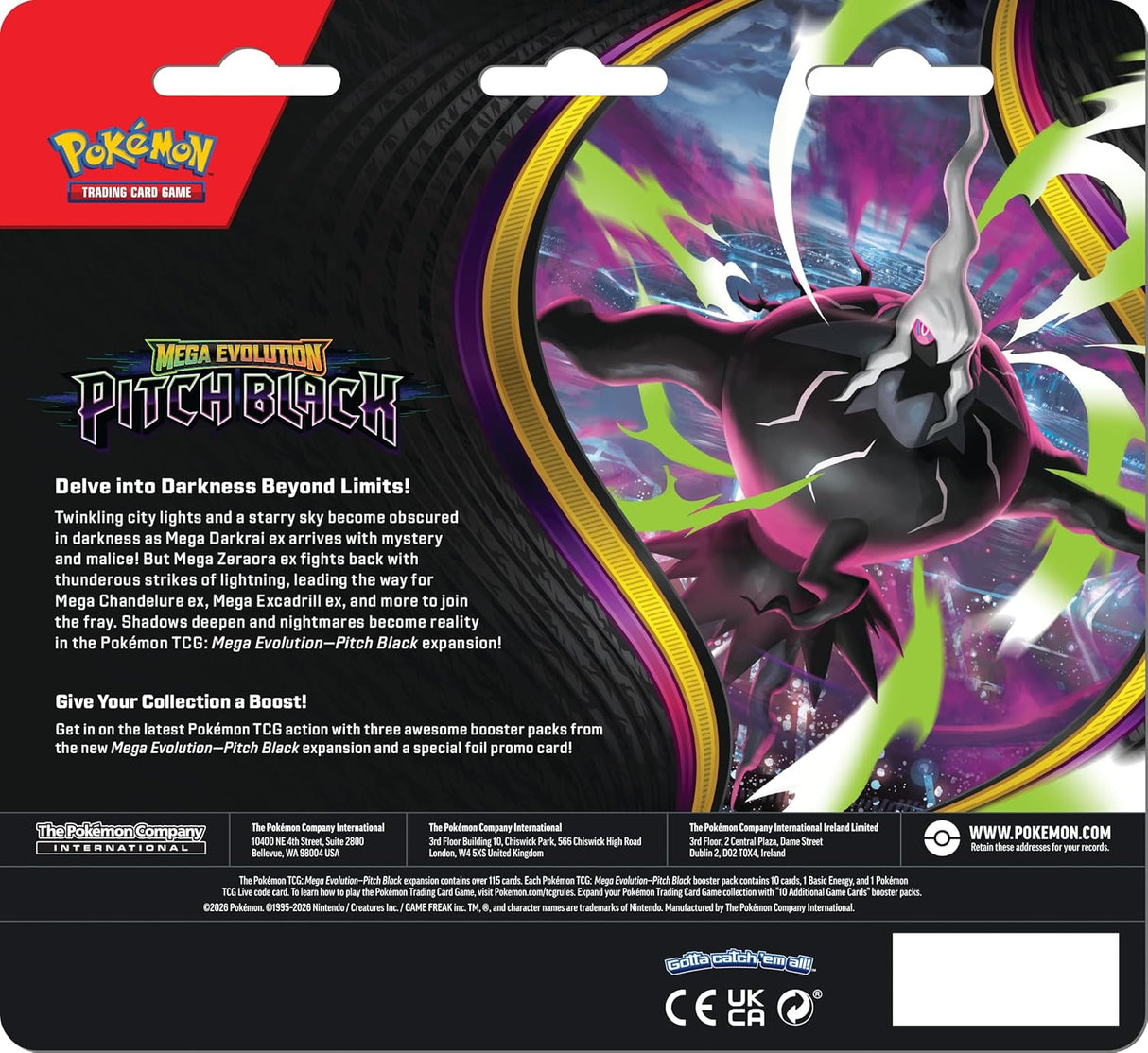 Pokemon TCG ME05 Pitch Black 3-Pack Blister