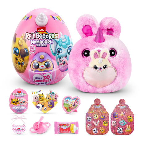 Rainbocorns Mamacorn Surprise - Magical Mama Unicorn Plush Egg with Mystery Baby and 30+ Surprises - Assorted