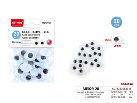 Motarro Decorative Eyes 24mm craft googly eyes for DIY projects and handmade toys