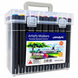 Twin Marker 60 Pcs Set with dual tips and vibrant colors for art and coloring