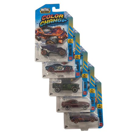 Metal Machines Color Change Car 1:64 Scale - Die-Cast Transforming Race Car with Hot/Cold Water Activation - Assorted