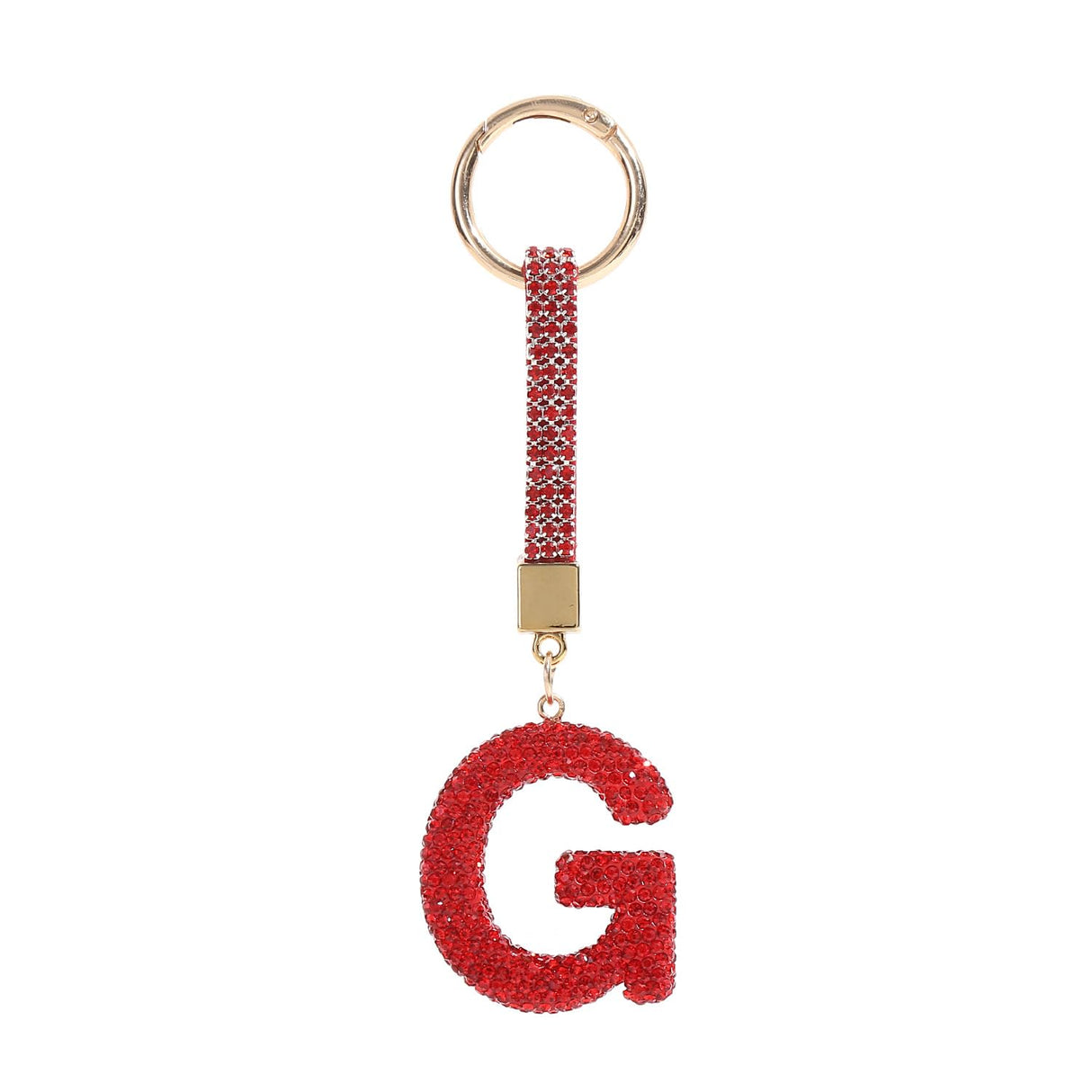 Pink Rhinestone Letter G Keychain