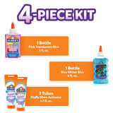 Elmers Fluffy Slime Kit Includes Elmers Translucent Color Glue Elmers Glitter Glue Elmers Fluffy Slime Activator 4 Count