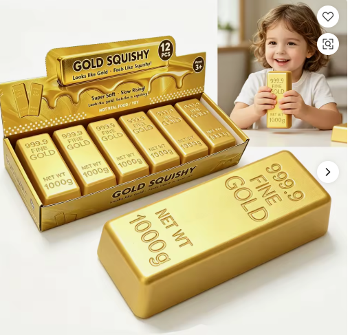 Gold Bar Squishy 1000G – Jumbo Slow Rising Stress Relief Squeeze Toy