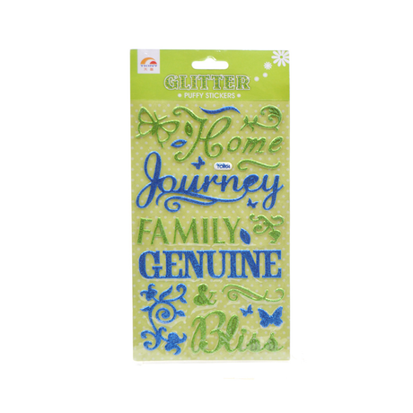 Letters Glitter Puffy Stickers