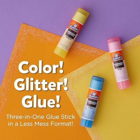 Elmers Color 'n Glitz Glue Sticks 12-Pack