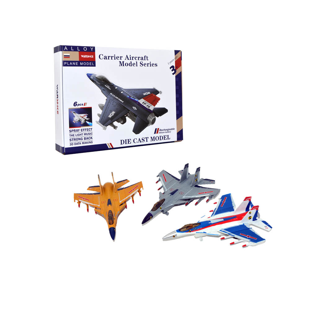 Links to CARRIER AIRCRAFT SPRAY WITH CHARGER DIECAST 3 ASSORTED (6)  by 