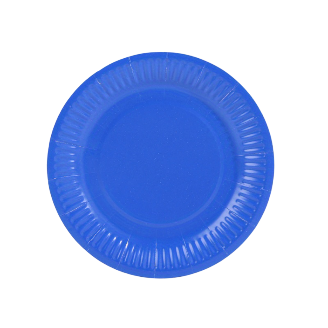 Party Plate 9 Inch Round Blue 6 Pcs