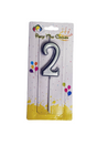 Age 2 Silver Candle Birthday Party Decoration