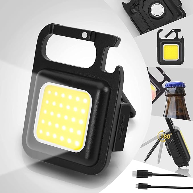LED Keychain Light with Bottle Opener | Portable Mini Flashlight Keyring - product image