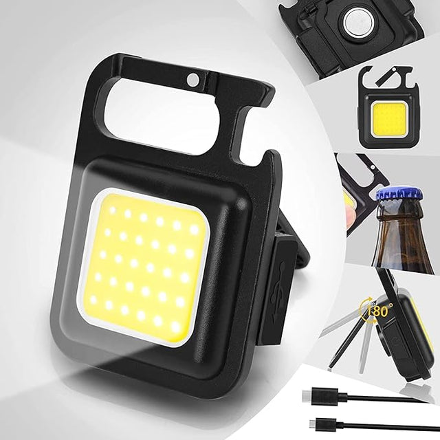 LED Keychain Light with Bottle Opener | Portable Mini Flashlight Keyring - product image