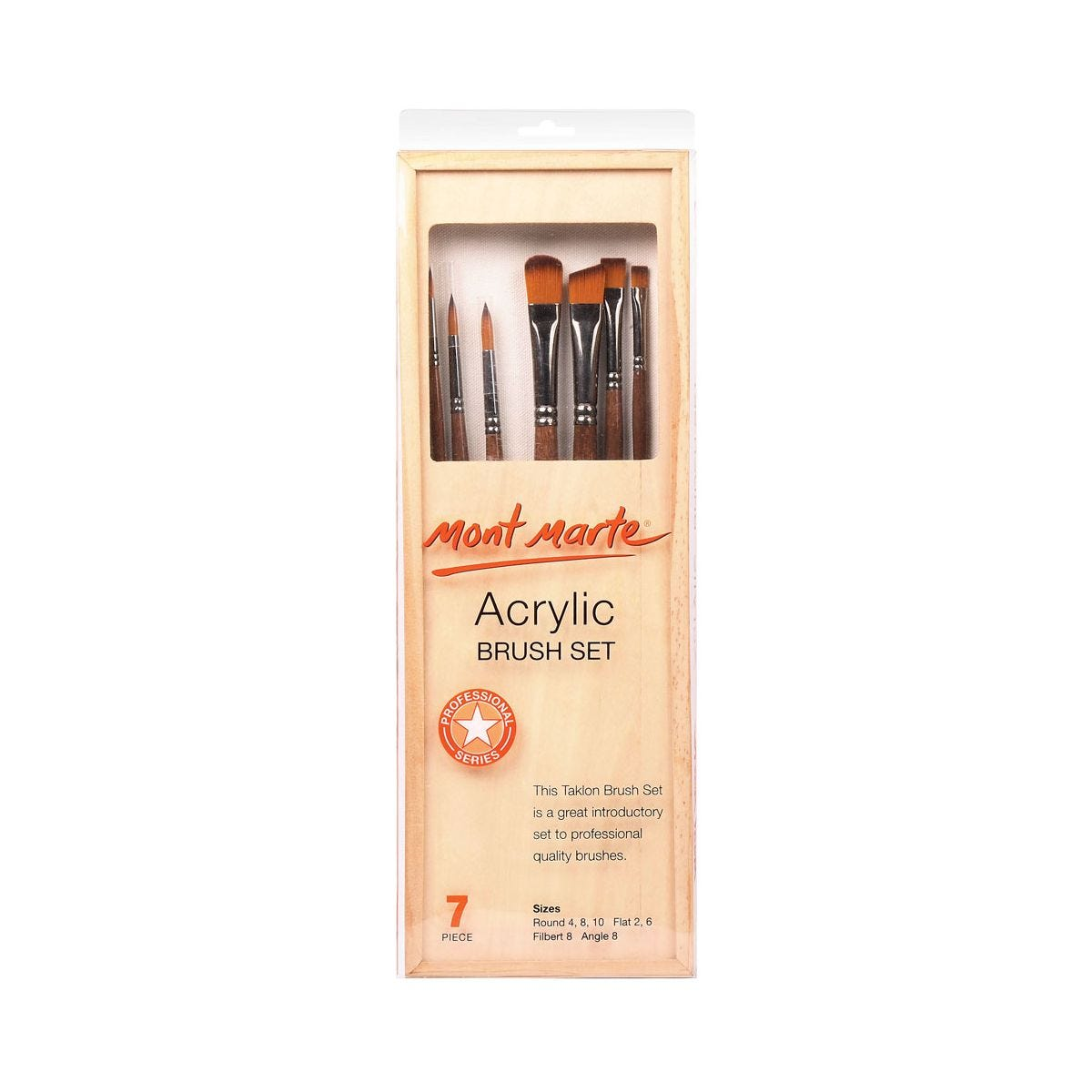 Mont Marte Acrylic Brush Set 7 Pcs Box